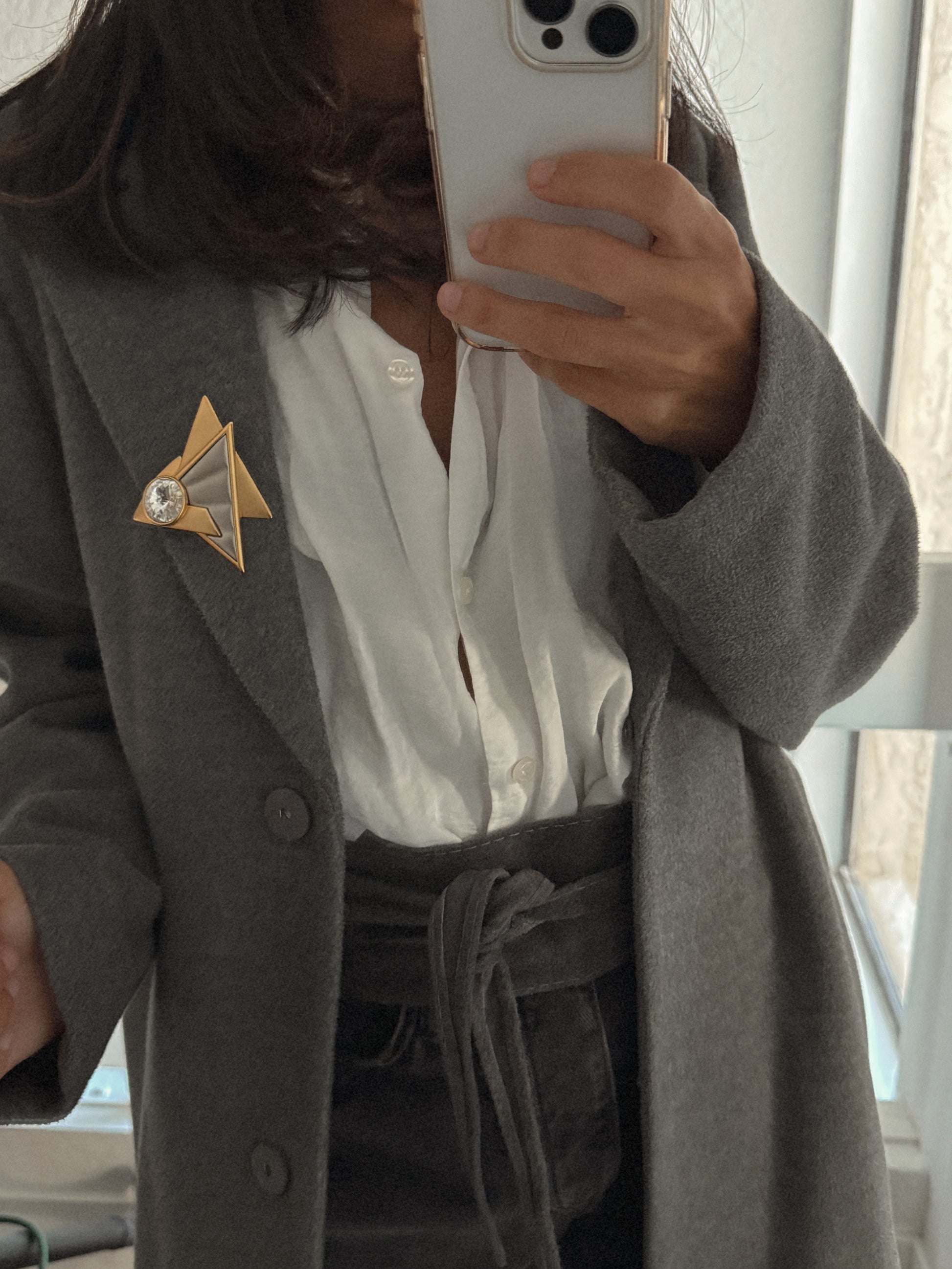 Grey Suede Belt|Vintage Baazaar 