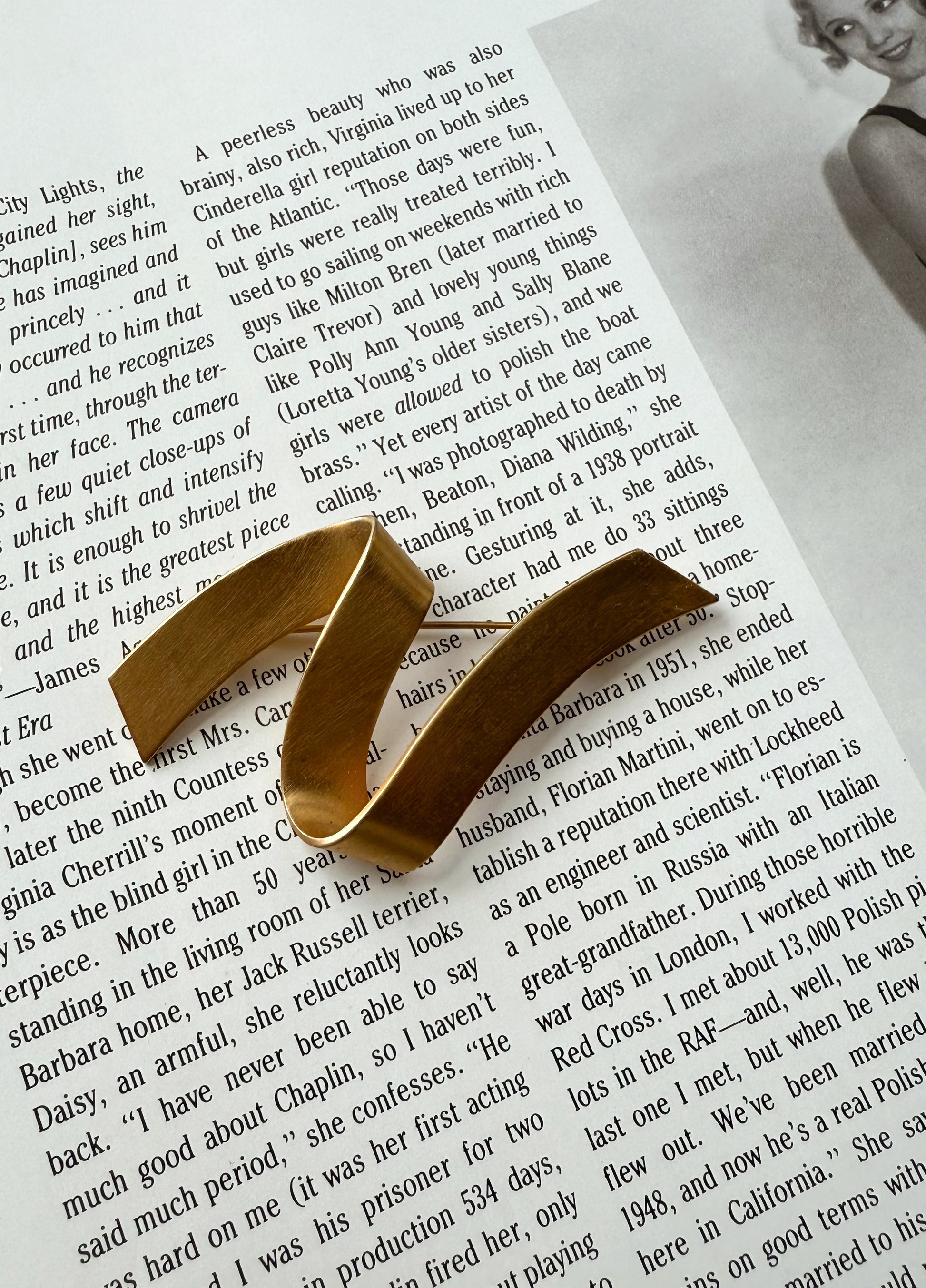 Monet Ribbon Matte Finish Brooch|Vintage Baazaar 